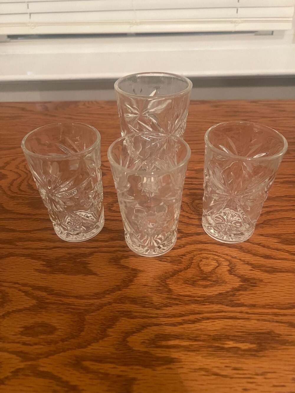 Anchor Hocking Star of David Juice Glasses 1 Tumbler and 3 Juice Glasses